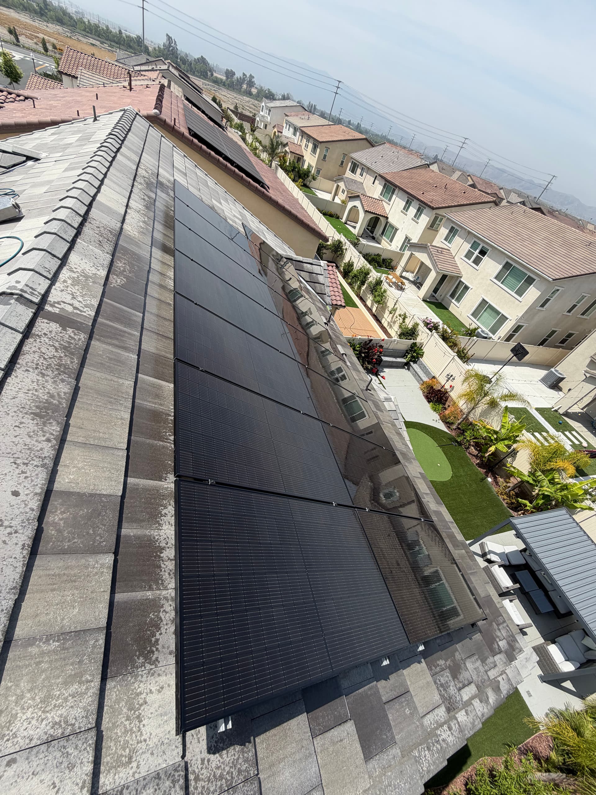 Gallery photos for Solar Panel Cleaning on a New Home in Chino: Image #1