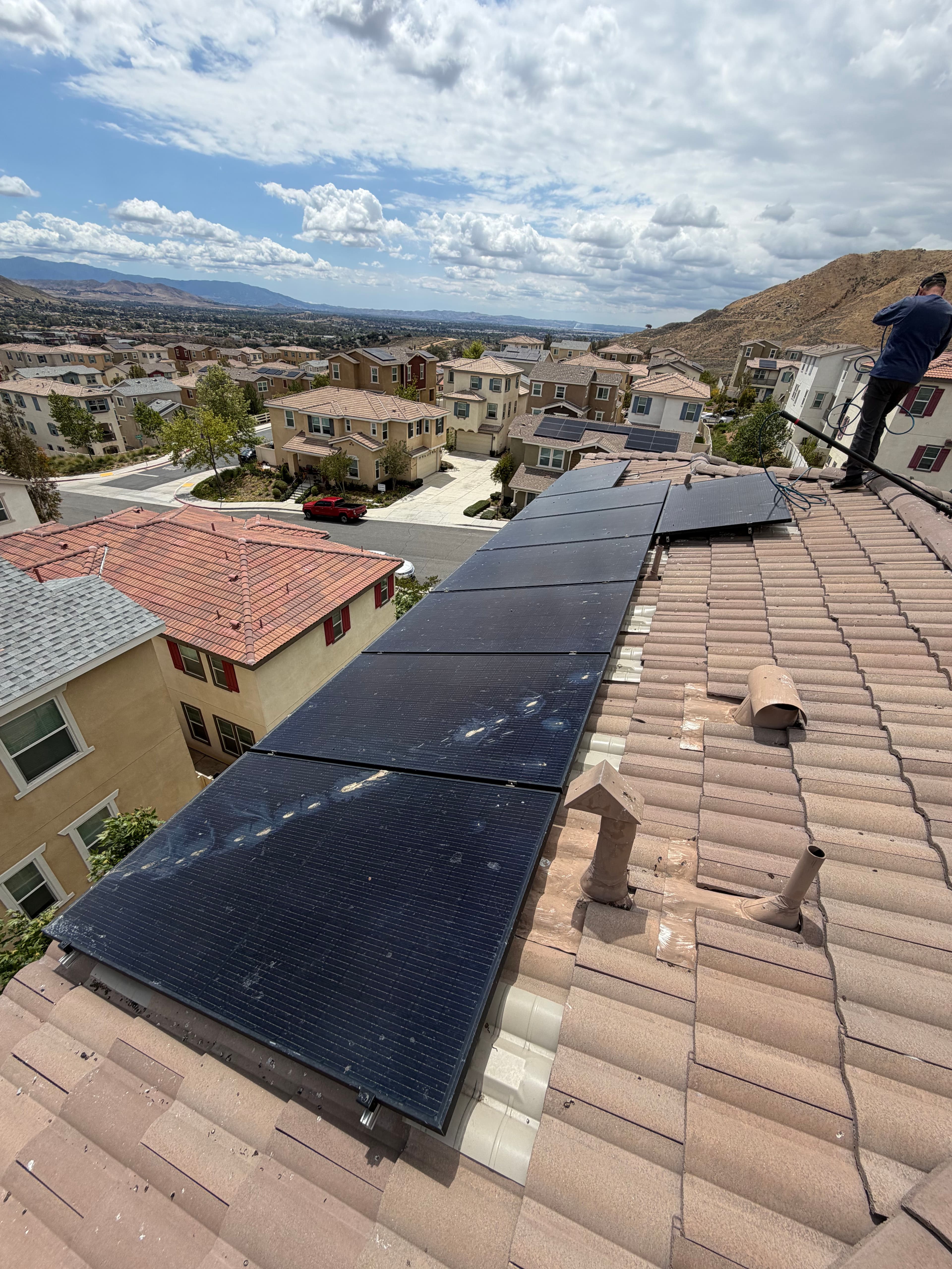 Project Solar Panel Cleaning on a 3-Story Townhome in Jurupa Valley image